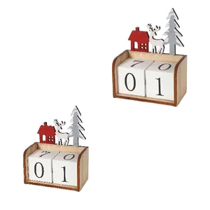 Bestseller Holz Made New Frohe Weihnachten Countdown Kalender Großhandel Plattenspieler Heiligabend Box Countdown