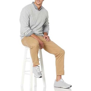 Otoño Invierno cálido tejido moda cuello alto Patchwork pulóveres Streetwear pulóver Casual hombres ropa hombres suéteres - Product Image 4