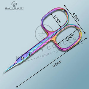 Ciseaux à cuticules Pro Smart 10 Type 3 pour droitiers en acier inoxydable, manches allongés droits, lames courbes classiques durables - Product Image 4