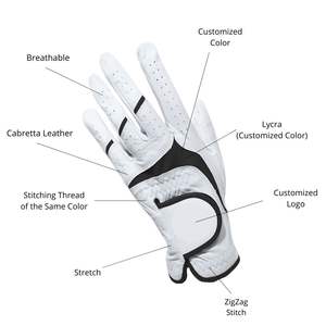 Gants de golf en cuir de cabretta de qualité supérieure, toucher doux, adhérence professionnelle, logo personnalisé OEM, vente en gros - Product Image 3