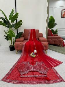 Diseñador de Bollywood, Sari de diseñador indio con bordado, trabajo de perlas, trabajo de secuencia, Sari de boda paquistaní y ropa de fiesta - Product Image 2