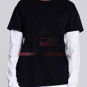 Camiseta de doble capa de último diseño de alta calidad para mujer a la venta 2025 camisetas casuales de estilo clásico a la venta en línea - Product Image 5