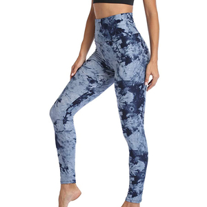 Mallas de cintura alta personalizables para mujer, mallas deportivas teñidas lisas de alto rendimiento para entrenamientos de yoga y gimnasio - Product Image 1