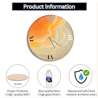Reloj de Pared de Lujo Hecho a Mano con Resina Artística, Tema Oceánico, Moderno, Impermeable, de Gran Tamaño, con Luz Nocturna, Decoración para el Hogar, Bodas, Comedor