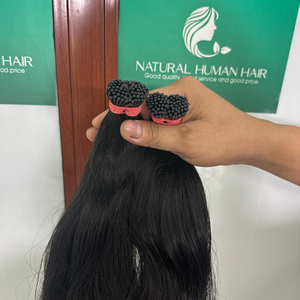 Vente en gros de cuticules vierges à kératine alignées super doublement dessinées extension de cheveux humains Remy Raw Bone Straight Highlight I Tip - Product Image 4