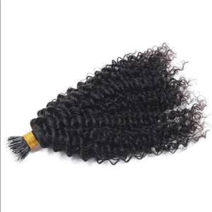 Neno Ring Kinky Curly Virgin Remy Hair Extension Indian Bulk Supplier Natural Black 100% Extensions de cheveux humains bouclés non traités - Product Image 2