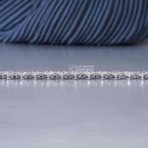 Pulsera de Cadena con Diamantes Cultivados en Laboratorio, Corte Esmeralda, 13.77 Quilates, Oro Blanco de 14K, para Mujer, Calidad VS EF, 9.35g, Joyería de Lujo - Product Image 3