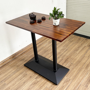 โต๊ะบาร์ไม้กระถินเทศสไตล์อินดัสเทรียล รุ่น BB013 พร้อมขาเหล็กคู่ - Product Image 4