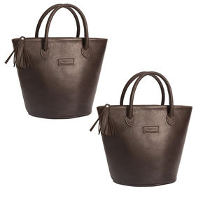 Nouvelle Collection de sac seau frappant en cuir de veau avec poignées courtes et base ronde pour dames, achetez au meilleur prix - Product Image 5