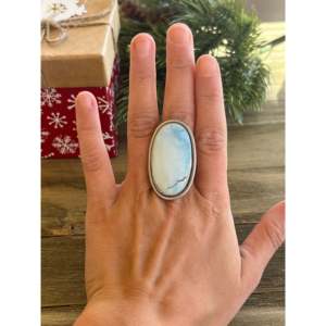 Wydell Billie Golden Hill Turquoise <b>Sterling</b> <b>Silver</b> <b>Adjustable</b> <b>Ring</b> Gift Ready - Product Image 2