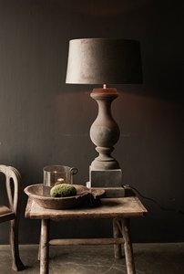 Lampe de table en bois faite à la main avec abat-jour en tissu à motif végétal, idéale pour la décoration de la maison, du bureau, de l'hôtel, style Art Déco - Product Image 2