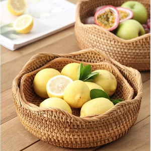 Cuenco festoneado de ratán tejido, decoración de presentación de comida, vajilla ecológica, producto duradero al por mayor en Vietnam - Product Image 5