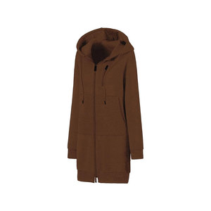 Custom Women's Long Sleeve Cotton Hoodie <b>Crop</b> <b>Top</b> Solid Pattern Discharge Printing Fashionable Lady's Cropped Hoodie Front Logo - Product Image 3