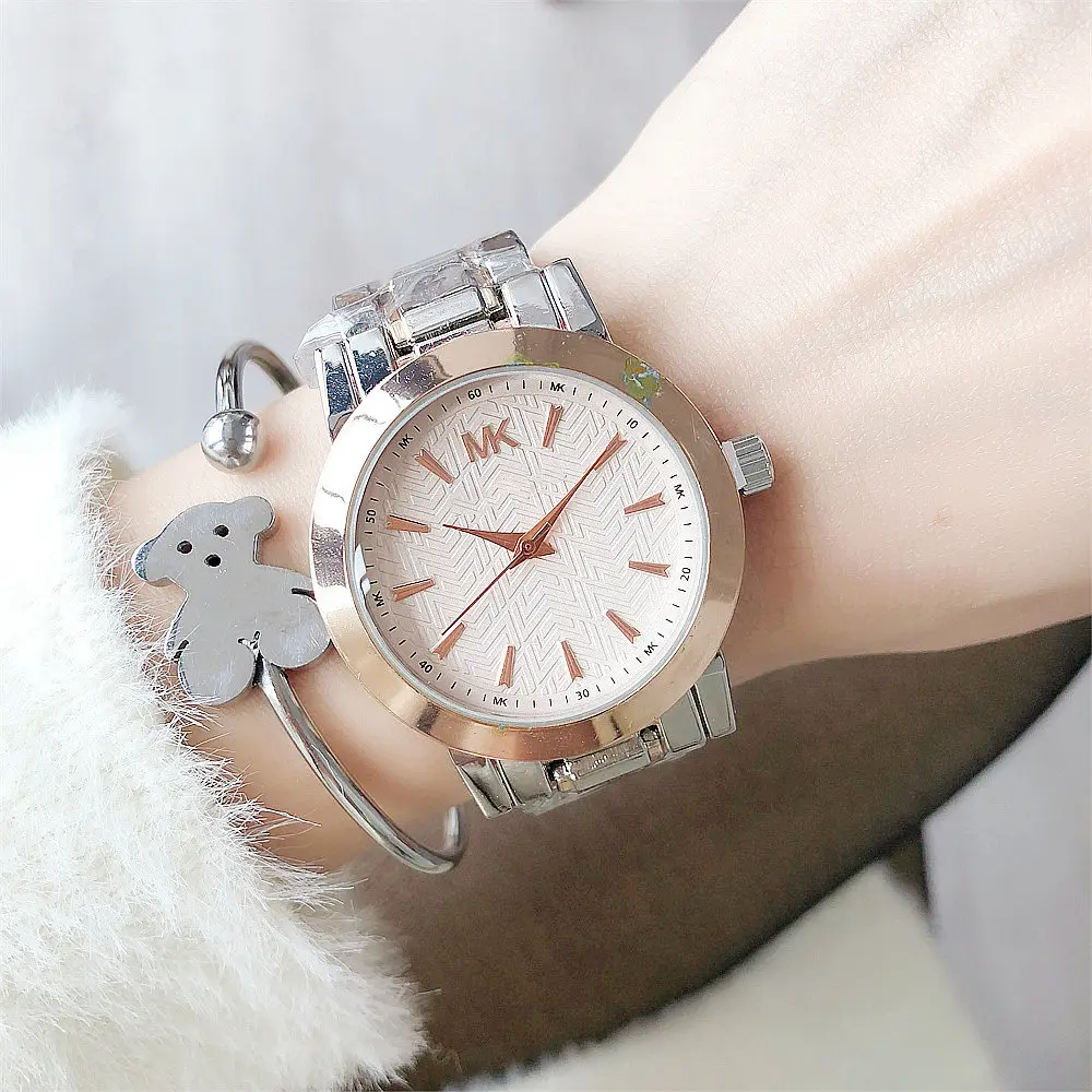 Đồng Hồ Đeo Tay Dây Xích Cho Nữ Đồng Hồ Đeo Tay Montre Jam Rantai Pria Đồng Hồ Thời Trang Nhập Khẩu Đồng Hồ Cổ Điển Cổ Điển Phổ Biến