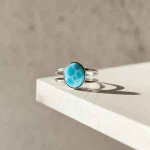 Bague Larimar en argent sterling 925 fait à la main bijoux en pierres précieuses bleu des Caraïbes cadeau pour elle - Product Image 6