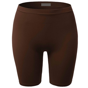 Custom Seamless Gym Sport Fitness Workout Brown Yoga Shorts Cintura alta Soft Stretch Activewear para mujeres - Product Image 1