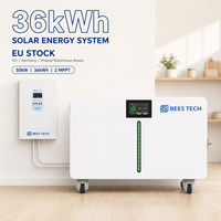 Système de batterie solaire LiFePO4 36 kWh 51,2 V 720 Ah avec bande LED lumineuse et onduleur 50 kW pour maison rurale, stock UE Allemagne Pologne