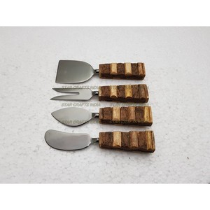 Hermoso juego de cubiertos de resina de acero inoxidable plateado de 4 piezas, cuchillos de cocina de alta calidad para un uso saludable - Product Image 6