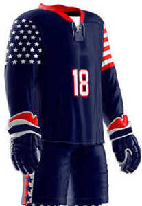 Tarifa de fábrica Uniforme de hockey sobre hielo de precio razonable de alta calidad por encargo Uniforme de hockey sobre hielo de tela de poliéster 100% - Product Image 4
