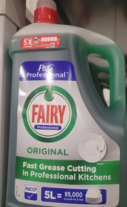 Jabón Líquido Fairy de 5L con Aroma a Limón, 100% Original, Desechable, Francia, 80% de Ingredientes Activos para la Limpieza Profesional de Cocinas - Product Image 2