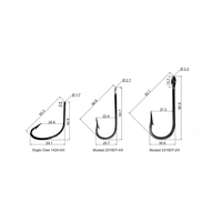 LIVERFORT INDUSTRIES High Carbon Edelstahl Roter Angelhaken Offset Haken Kahle Angelhaken Süßwasser für Wels, Thunfisch, Karpfen