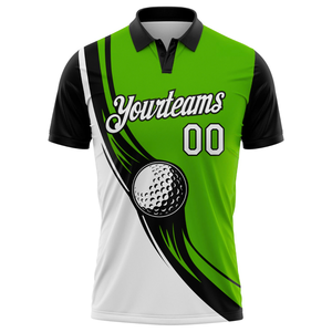 Chemise de golf à manches courtes pour homme, imprimée, de haute qualité, OEM, boutonnée sur le devant, en polyester et élasthanne, séchage rapide - Product Image 4