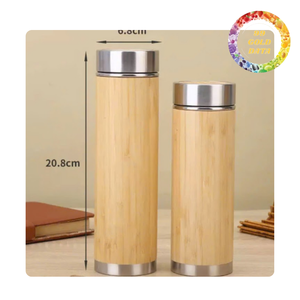 Thermos en bambou avec logo personnalisé avec doublure en acier inoxydable | Finition lisse et logo personnalisé | Origine Viet Nam - Product Image 6