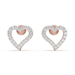 High Demand <b>Hearts</b> Diamond Stud <b>Earrings</b> in Gold or <b>Silver</b> Best Price Everyday Luxury Occasions - Product Image 1