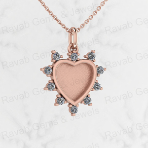 Solide 925 Argent 12mm Ensemble Coeur Semi Montage CZ Réglage Charme Pendentif pour Résine et Cendres Travail Mémorial DIY Bijoux Résultats - Product Image 2