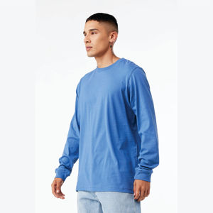 Airlume-Camiseta de manga larga para hombre y mujer, Camiseta de algodón peinado y anillo, 52% poliéster, 32, 48% oz, azul de Colombia, Unisex, brezo CVC, 4,2 - Product Image 2