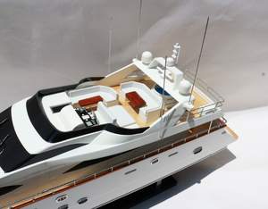AZIMUT JUMBO 100 Modèle de bateau de vitesse en bois fait à la main Artisanat en bois de haute qualité du Vietnam pour boîtes en bois et panneaux muraux - Product Image 5