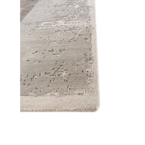 Alfombra Aakar by Kavi de Lana y Seda de Bambú Anudada a Mano, Gris y Negra, Rectangular, con Patrón 3D para Pasillo, para Uso Doméstico - Modelo Eskn-330 - Product Image 4