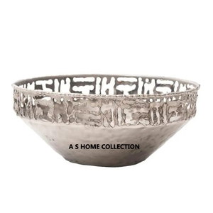 Silver Plated Stainless Steel Metal Bowl With Creative Gold Flower Branch Shape Design For <b>Table</b> & Home <b>Decor</b> <b>Accessory</b> - Product Image 5