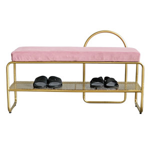 KG68057 Silla para Cambiar Zapatos de 100x32x60cm con Cojín Tapizado para Muebles de Sala de Estar - Product Image 1