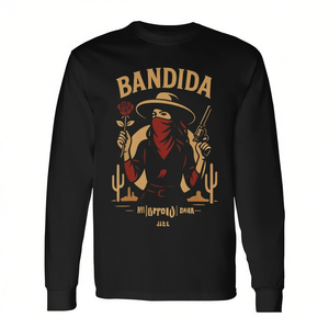 T-Shirt Promozionale a Maniche Lunghe in Stile Bandida Chicana Messicana Latina - Product Image 2
