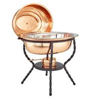Réchaud en cuivre au design élégant avec grande capacité et couvercle pour les traiteurs professionnels et les chauffe-plats à buffet d'hôtel