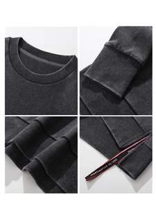 Sudaderas de Cuello Redondo para Hombre, OEM 430G, Diseño Personalizado, Algodón, Unisex, con Logotipo Personalizado, Bordado, Talla Grande, Lisas, Lavadas - Product Image 5