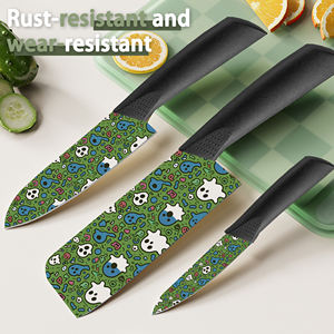 Juego de Cuchillos de Cocina de 7 Piezas con Revestimiento Cerámico, Diseño Nuevo, Premium, Profesional, Mangos de Plástico, Apto para Lavavajillas, para Aventuras al Aire Libre - Product Image 4