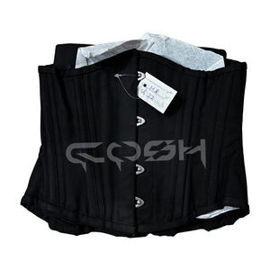 Corsé de Fitness Personalizado de Algodón Negro, con Varillas de Acero Resistentes, con Cordones Ajustables en la Espalda - Product Image 1