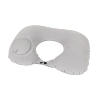 Almohada de Viaje Inflable Portátil Superior con Botón de Presión en Forma de U, Cojín de Cuello Suave con Flocado para Viajes