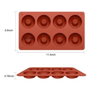 Tùy Chỉnh Chịu Nhiệt Máy Rửa Chén BPA Miễn Phí Cấp Thực Phẩm Silicone Donut Khuôn Không Dính Silicone 8 Khoang Donut Pan - Product Image 1