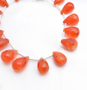 Cuentas de Piedra Preciosa Natural de Cornalina Facetada en Forma de Pera de 8 Pulgadas para la Elaboración de Joyería Fina - Product Image 6