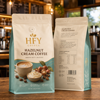 Op maat gemaakte achtzijdig gesealde PE/VMPET koffiebonenverpakking met hitteverzegeling, hersluitbare ritssluiting, food grade, zeefdruklogo, laag.