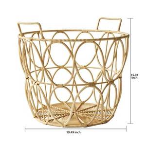 <b>Large</b> Natural Rattan <b>Storage</b> <b>Basket</b> PP Sparsely Woven Colorful Sustainable Home Furniture for Clothes Food <b>Storage</b> Well Made for - Product Image 6