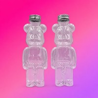 Bouteille de jus en PET en forme d'ours de 500 ml en gros avec bouchon à vis en aluminium pour l'emballage de boissons au thé au lait
