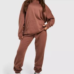 Conjuntos de Dos Piezas de Pantalones Deportivos y Sudadera con Capucha para Mujer al por Mayor OEM, Conjuntos Deportivos Casuales de Felpa de Algodón, Sudaderas Extra Grandes para Mujer, Chándal - Product Image 2