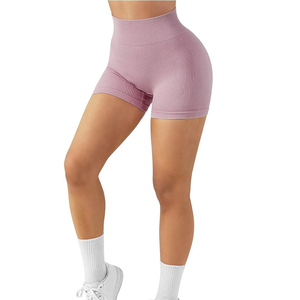 Shorts de sport pour femmes respirants, élastiques, à séchage rapide, taille haute, sans couture, séchage rapide, été, haute qualité, élasthanne/polyester - Product Image 4