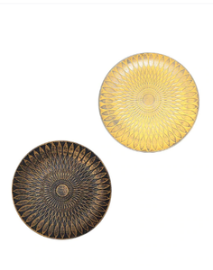 Ak ทองเหลืองออกแบบแผ่นชุดสองโลหะผนังศิลปะสีเหลืองและสีน้ำตาลตกแต่งสำนักงาน - Product Image 2