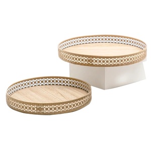 Vaisselle design faite à la main plateau de service en herbe pour traiteur décoration de vaisselle plateaux de service galvanisés et en bois - Product Image 3