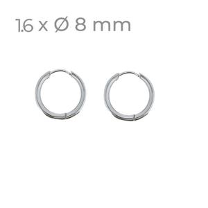 Orecchini a Cerchio alla Moda con Anello e Chiusura in Acciaio 1.6 X 8 mm, 1 Paio - Product Image 1